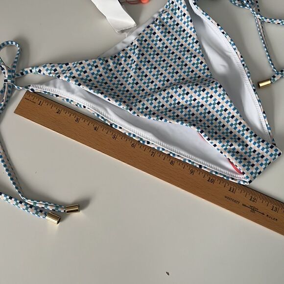 Minkpink Zephyr Blue Multi Side Tie String Bikini Bottoms Size Medium NWT - Picture 9 of 10